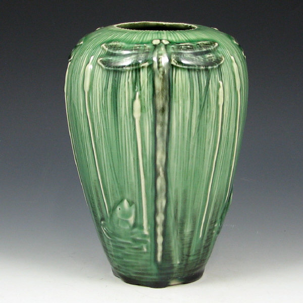 Appraisal: Tim Eberhardt Dragonfly Fish Arts Crafts Vase Tim Eberhardt Arts