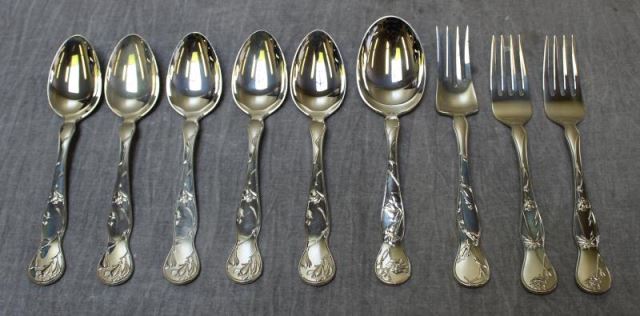 Appraisal: STERLING Tiffany American Garden Pieces Sterling silver flatware including tablespoons