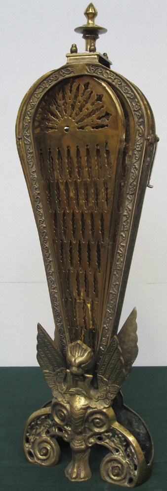 Appraisal: BRASS FIRE SCREEN A th Century brass adjustable Fire Fan