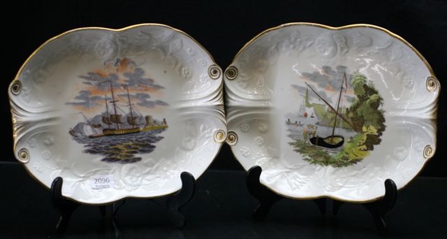 Appraisal: A pair of Newhall dessert dishes circa printed and painted