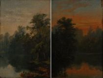 Appraisal: Unknown Artist th Century Pair of oil on board landscape