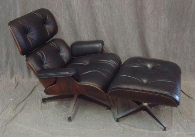 Appraisal: EAMES Vintage Rosewood Chair and Ottoman by Herman Miller From