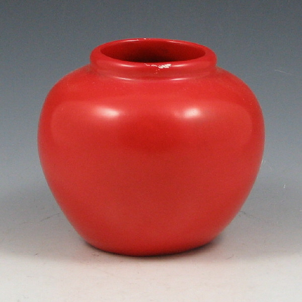 Appraisal: Weller Chengtu bulbous cabinet vase in deep orange Marked with