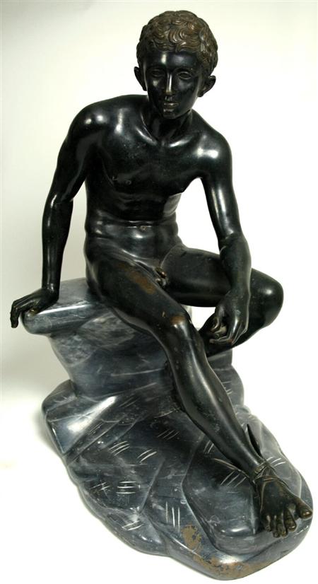 Appraisal: AFTER THE ANTIQUE BRONZE FIGURE OF MERCURY HERMES AT REST