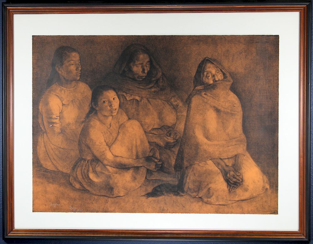 Appraisal: Francisco Zuniga Mexico - Francisco Zuniga Mexico - Figural Lithograph