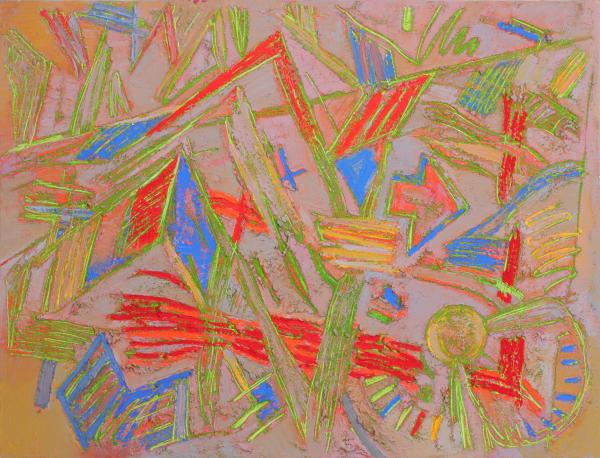 Appraisal: EDWARD NAVONE BORN ACRYLIC SGRAFFITO ON CANVASEdward Navone Born This