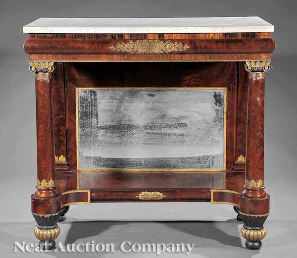 Appraisal: An American Classical Gilt Stenciled Mahogany Pier Table early th