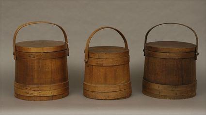 Appraisal: Group of Bentwood and Splint Boxes with Swing Handles