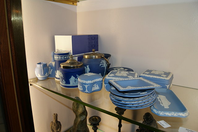 Appraisal: A LARGE COLLECTION OF WEDGWOOD JASPERWARE to include a biscuit