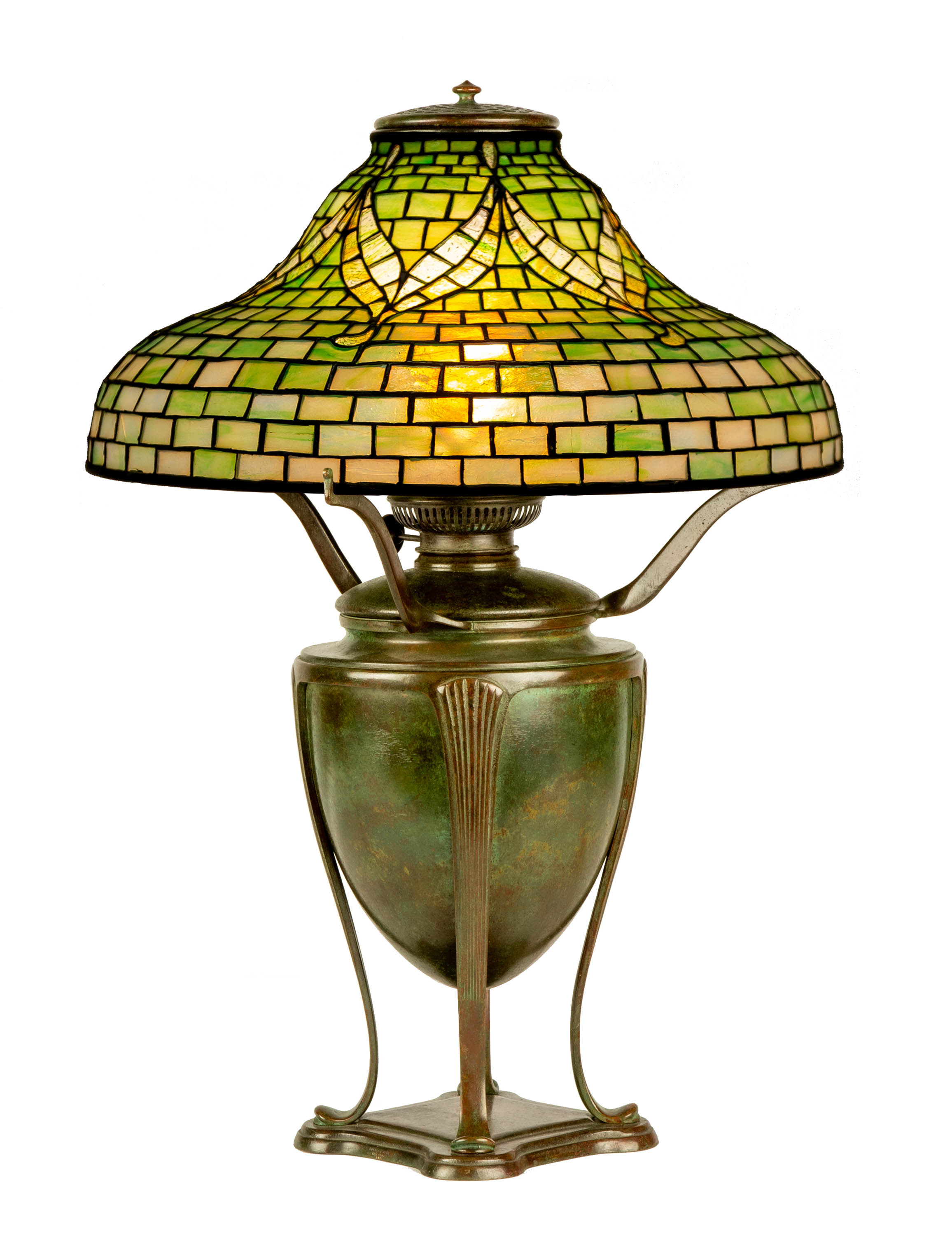 Appraisal: TIFFANY STUDIOS NEW YORK TYLER TABLE LAMP leaded glass and