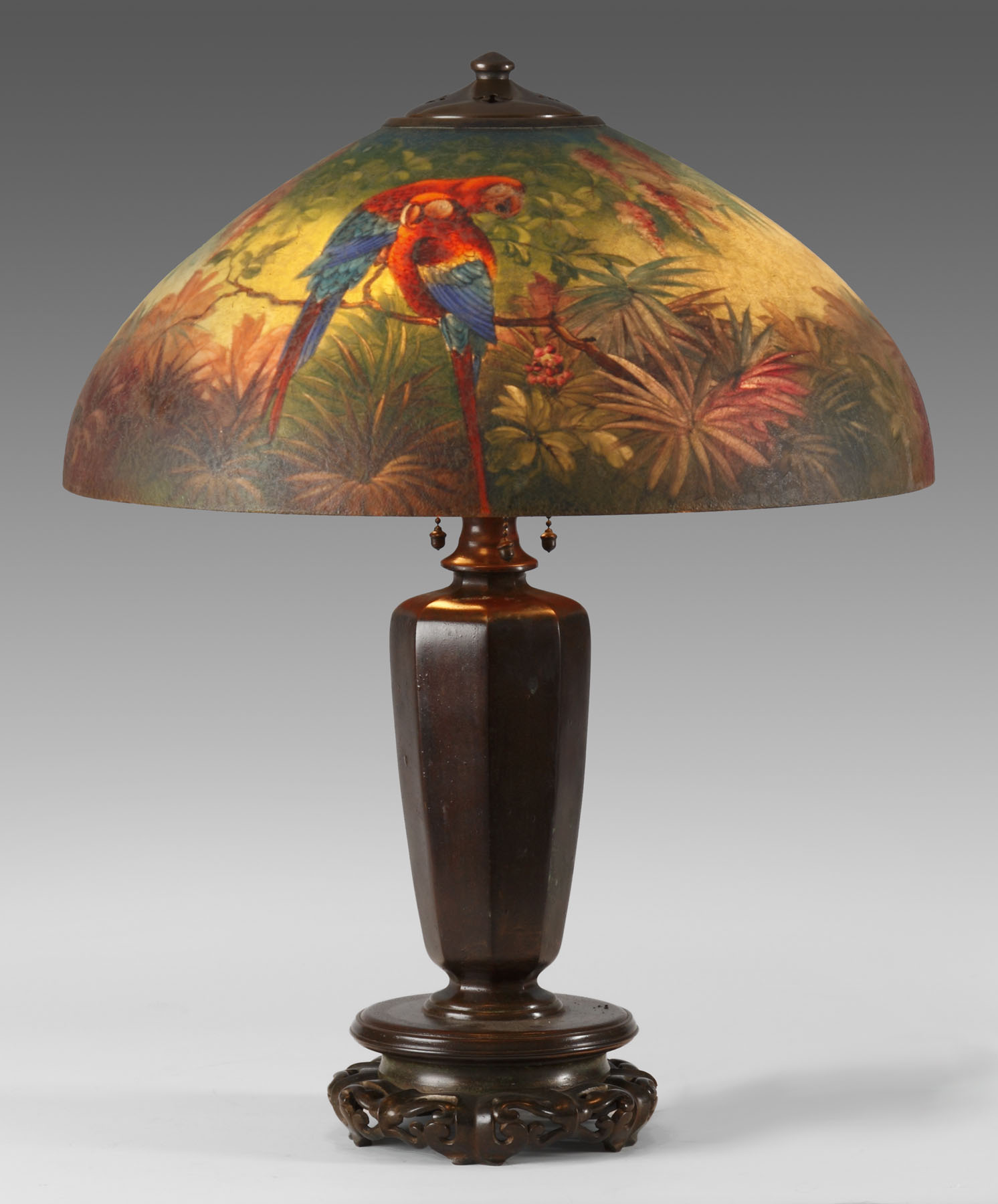 Appraisal: Fine Handel Jungle Bird Lamp Condition Exc clean no chips