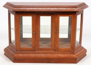 Appraisal: WALNUT LOW DISPLAY CABINET MODERN WALNUT LOW DISPLAY CABINET MODERN