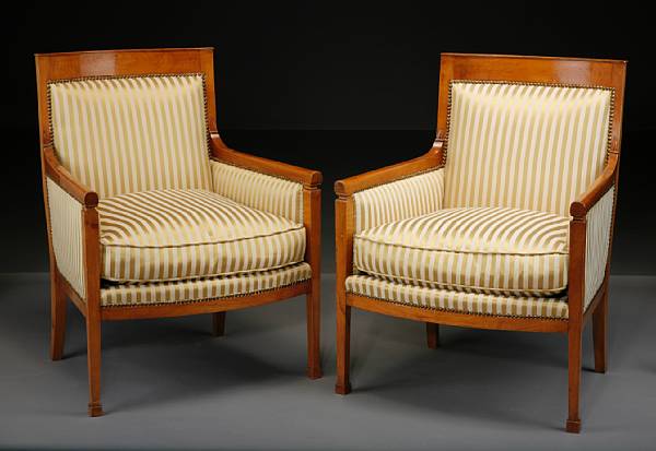 Appraisal: A pair of Continental Neoclassical style fruitwood berg res first