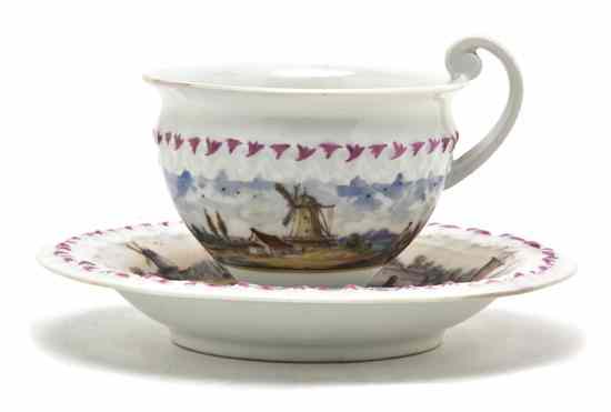 Appraisal: A Meissen Porcelain Cup and Saucer each decorated with a