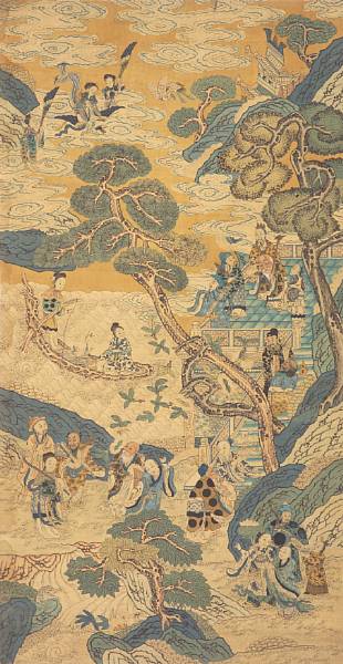 Appraisal: A kesi-woven silk panel of the Eight Immortals th Century