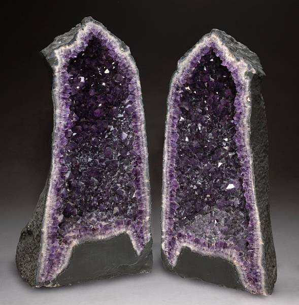 Appraisal: Large Amethyst Geode Pair Minas Gerais Brazil Large deep purple