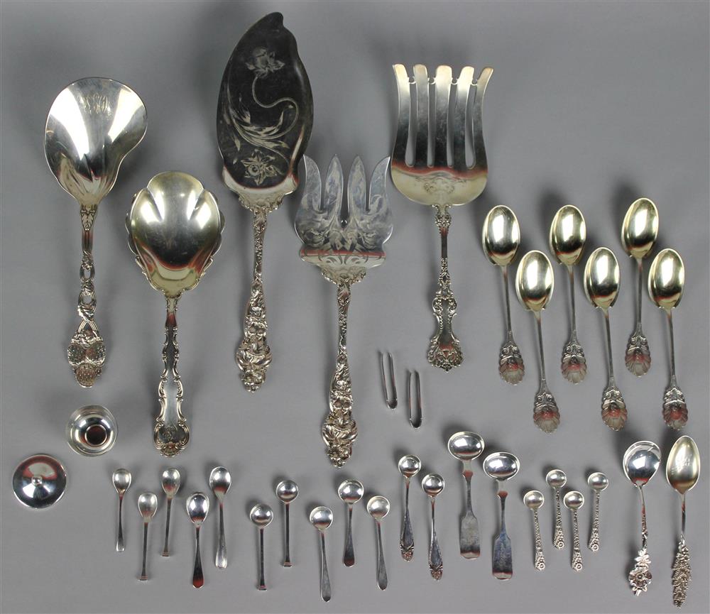 Appraisal: GROUP OF AMERICAN SILVER SERVING PIECES AND SPOONS including a