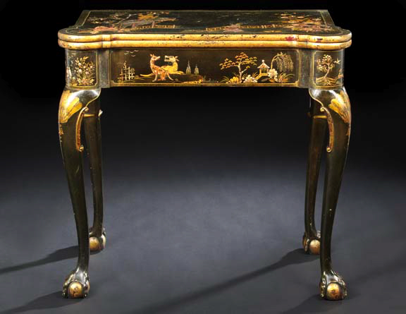 Appraisal: George III-Style Polychromed Games Table second quarter th century in