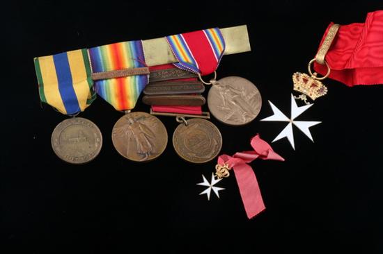 Appraisal: NINE U S AND OTHER WWI AND WWII MILITARY MEDALS