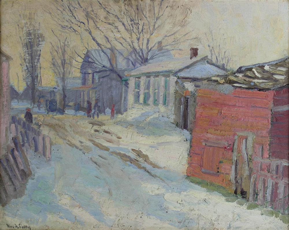 Appraisal: WILLIAM ARTHUR PATTY AMERICAN - WINTER SCENE Oil on canvasboard