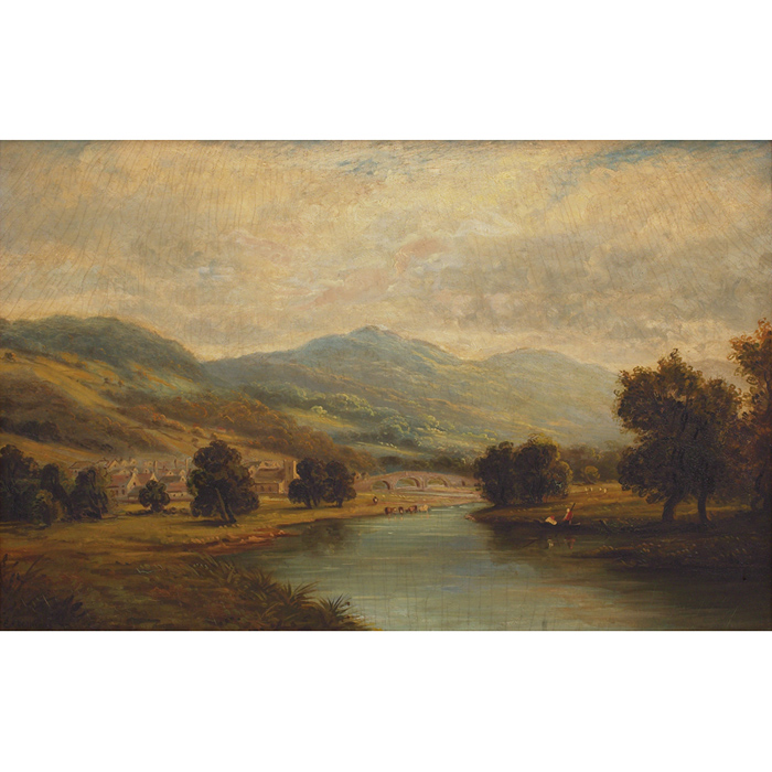 Appraisal: Edward Charles Williams British - River Landscape c oil canvas