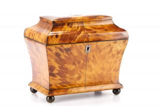 Appraisal: Regency Sarcophagus Tortoiseshell Tea Caddy English early th century A