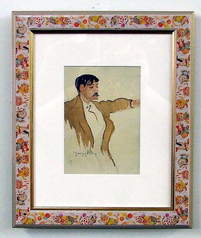 Appraisal: Portrait of a gentleman pointing watercolor x sight SLL Artist