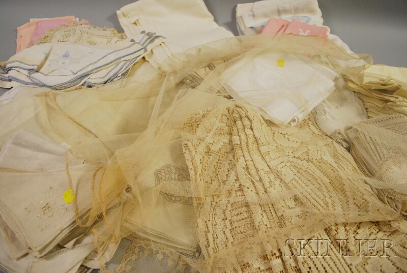 Appraisal: Group of Assorted Linens and Lace including an Irish lace