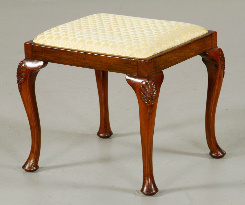 Appraisal: - th C Queen Anne Bench Stool th century Queen