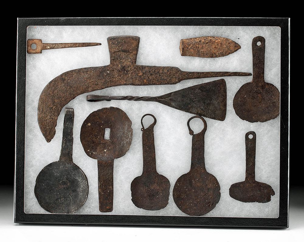 Appraisal: th C Viking Iron Tool Utensil Assortment Northern Europe Scandinavia