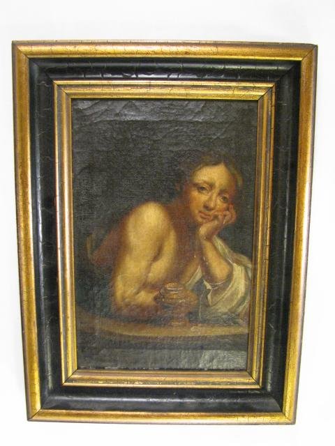 Appraisal: Small framed nineteenth century oil on canvas painting of a