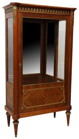 Appraisal: French Louis XVI style mahogany display cabinet th c three