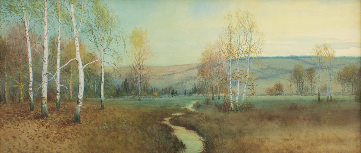 Appraisal: GAY George Howell American - Panoramic Pastoral Meadow Autumnal Landscape