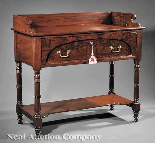 Appraisal: An American Late Federal Mahogany Serving Table c with gallery