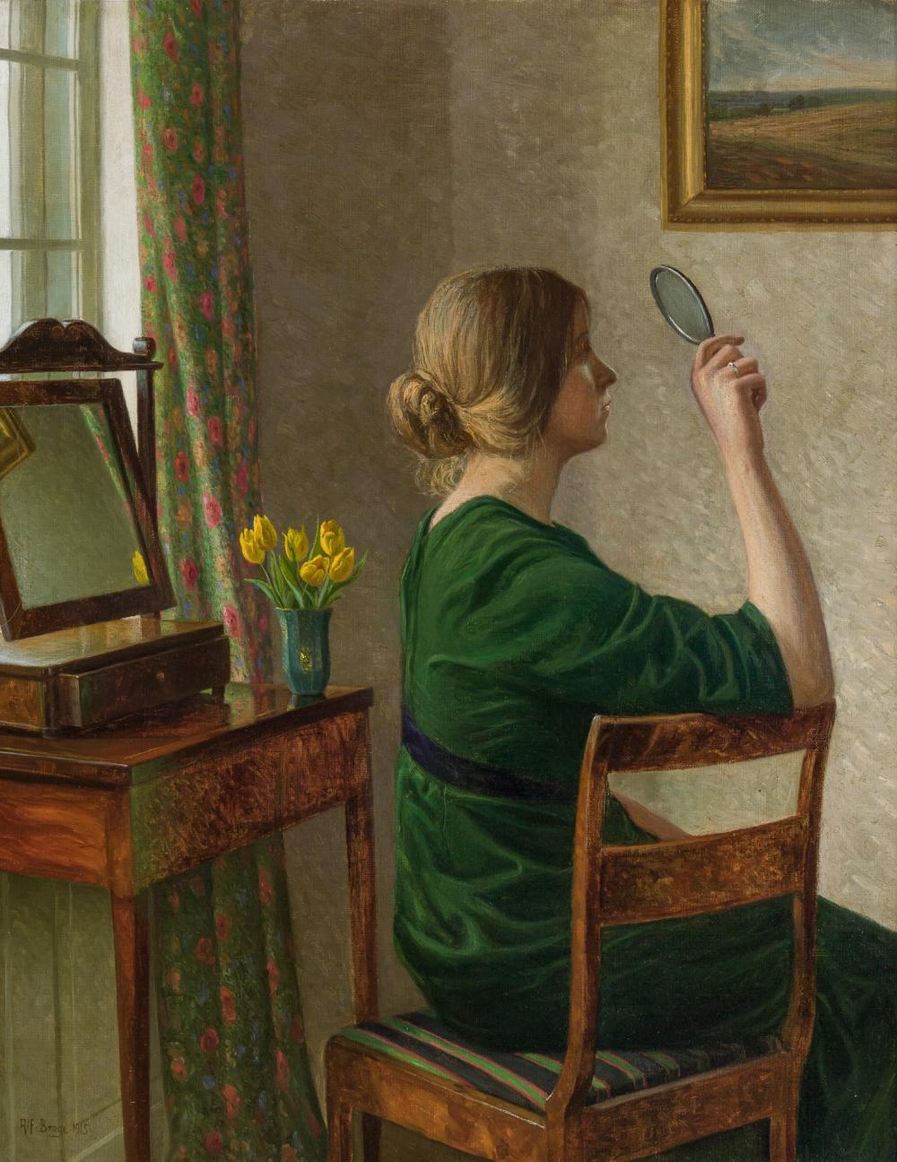 Appraisal: ALFRED BROGE Danish - Reflections oil on canvas signed and