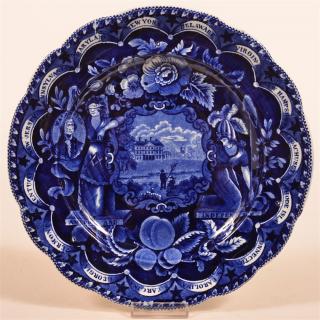 Appraisal: Historic Blue Staffordshire States Plate Historic Blue Transfer Staffordshire States