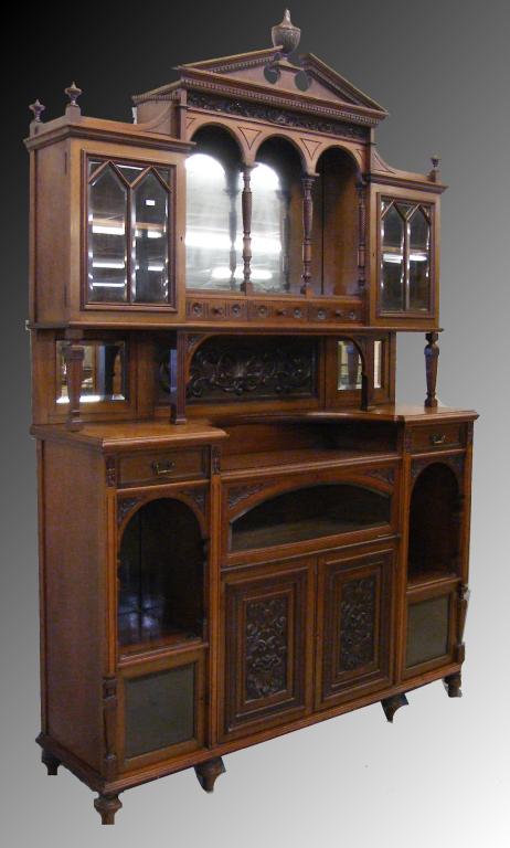 Appraisal: Good Edwardian walnut side cabinet by Jas Shoolbred Co the