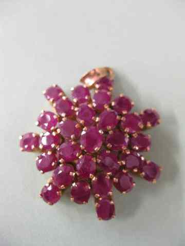 Appraisal: Ruby Pendant floral or snowflake style over carats in k