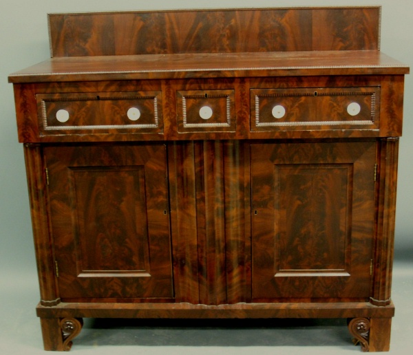 Appraisal: Empire mahogany sideboard l x w x d