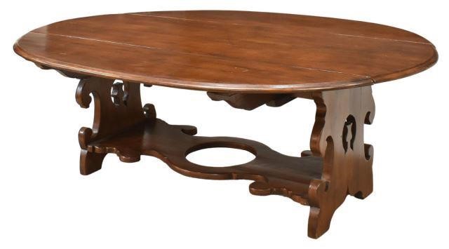 Appraisal: French Provincial oval drop-leaf table early th c having oval