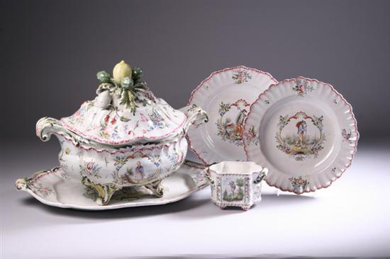 Appraisal: ELEVEN-PIECE SWISS FA ENCE SOUP SERVICE Zurich th century Including