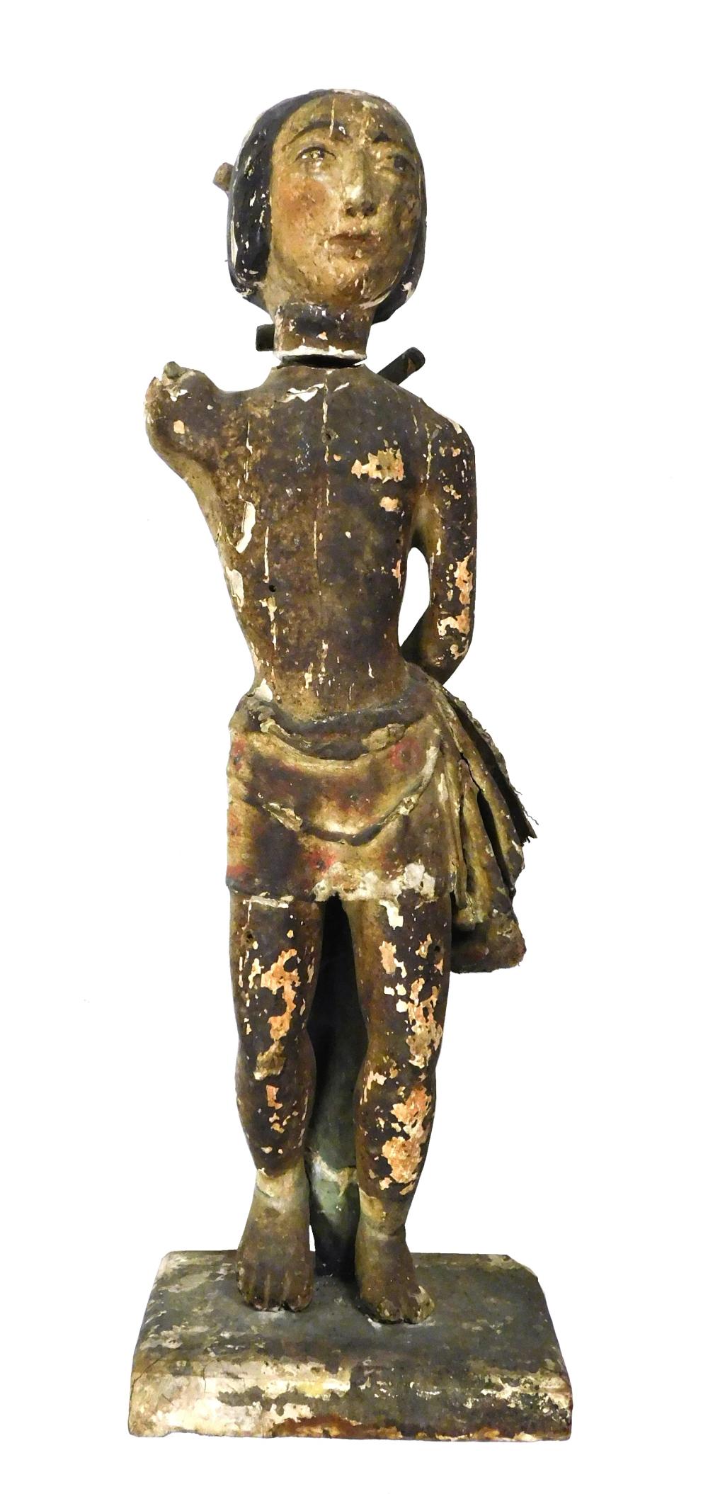 Appraisal: Santos probably th C Spanish figure of St Sebastian figure