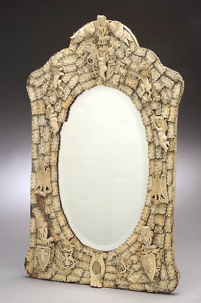 Appraisal: A Renaissance style Dieppe carved bone mirror late th century