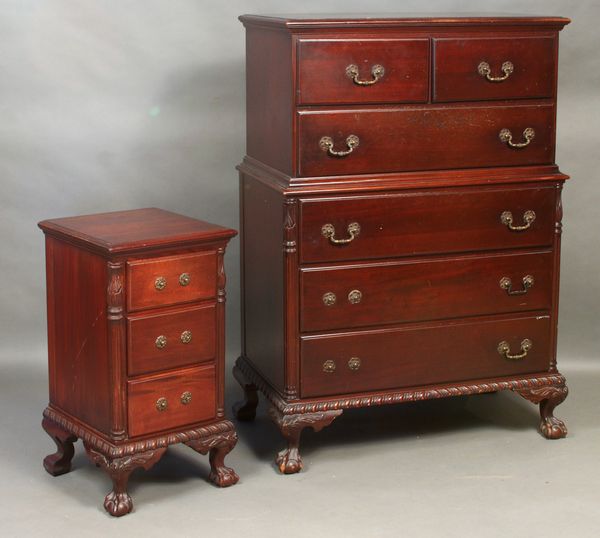 Appraisal: Early th Century four-piece mahogany bedroom set to include -over-