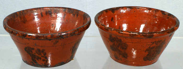 Appraisal: glazed redware bowls with manganese decoration one with hairline small