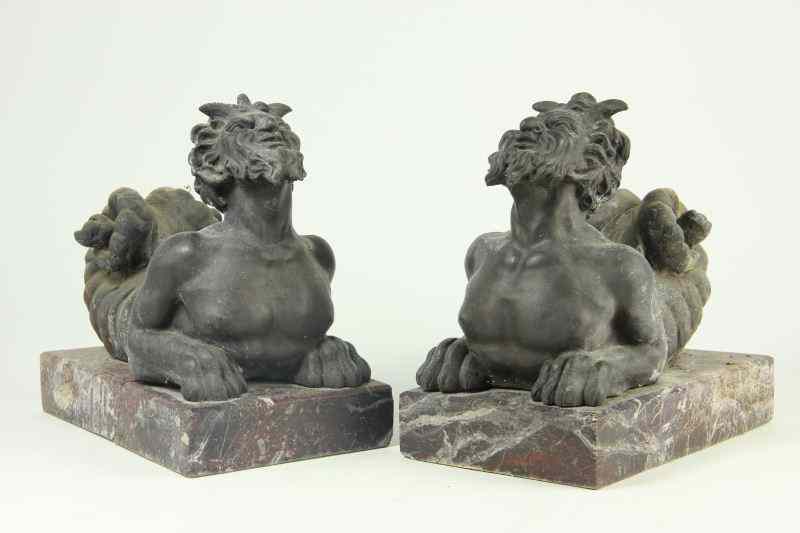 Appraisal: Pair of French Neoclassical Fire Dogs th century each in