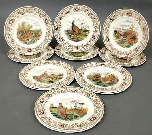 Appraisal: Set of twelve Mason's England ironstone game bird plates two