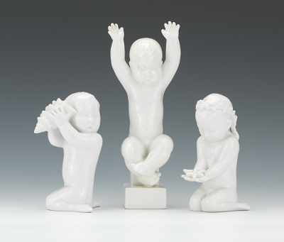 Appraisal: Three Bing Grohdahl Figurines Three blanc de chine porcelain children