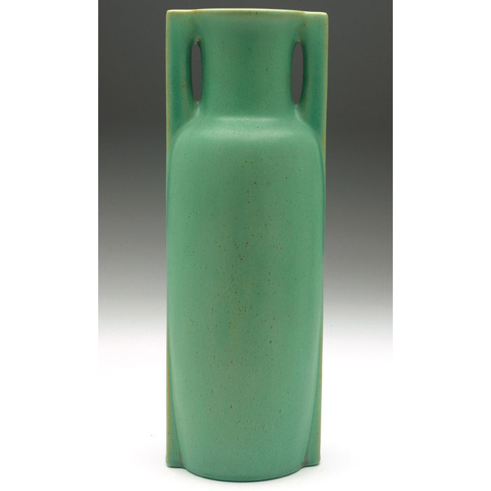 Appraisal: Teco vase designed by William Gates double handled form under