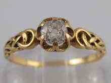 Appraisal: A yellow metal tests carat gold old brilliant cut diamond